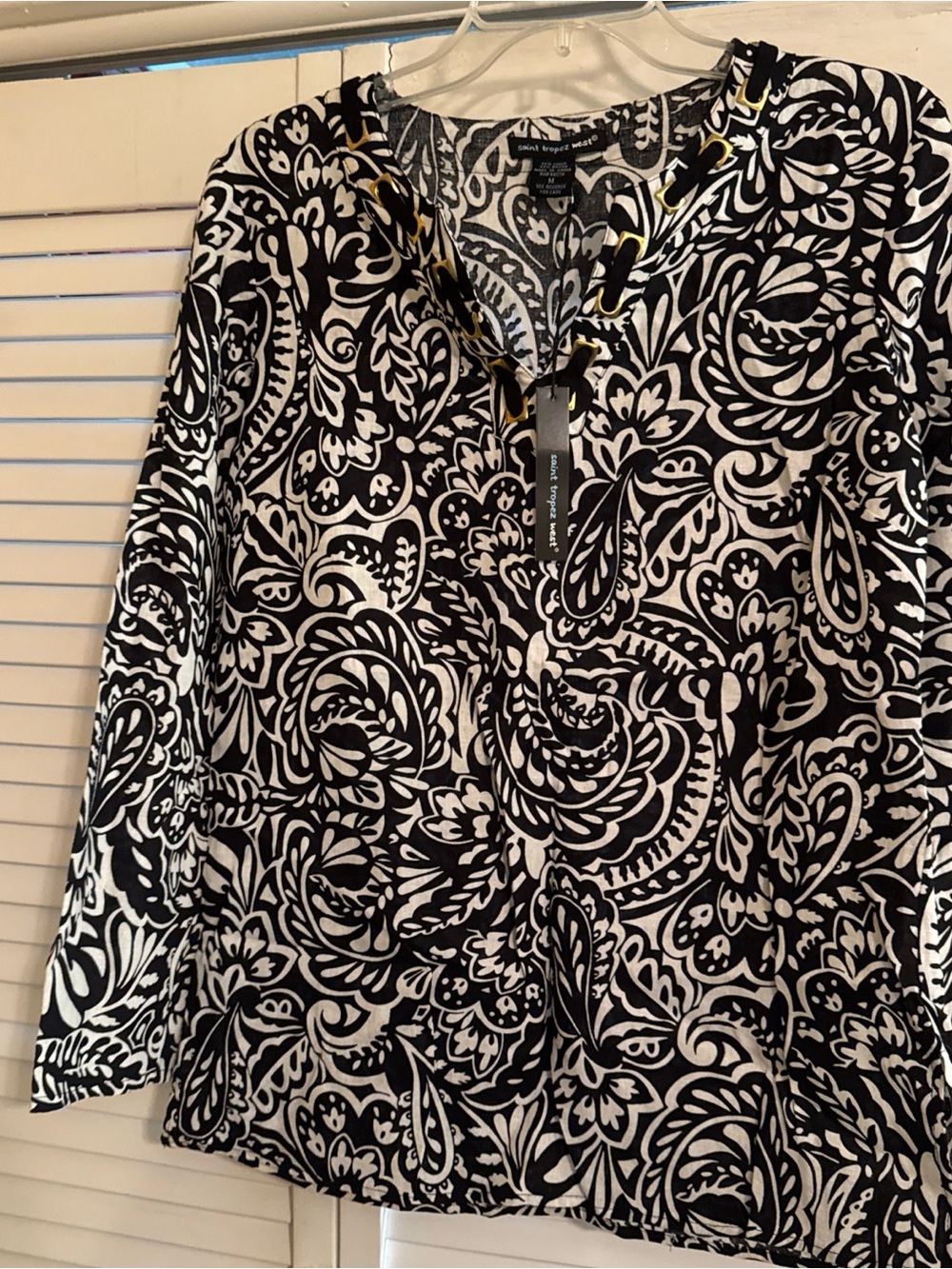 Saint Tropez West Black and White Paisley Tunic